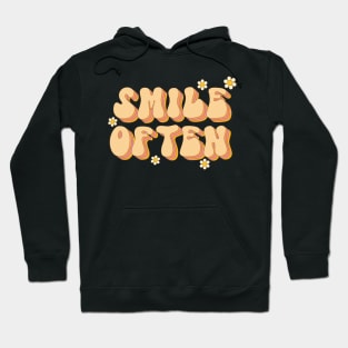 Smile Often Retro Groovy Design Hoodie